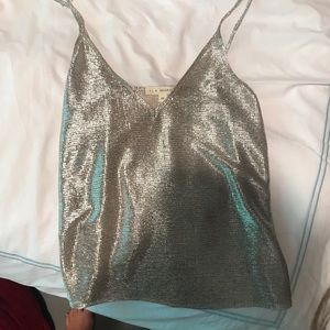 L.A. HEARTS silver and gold threaded cami tank top